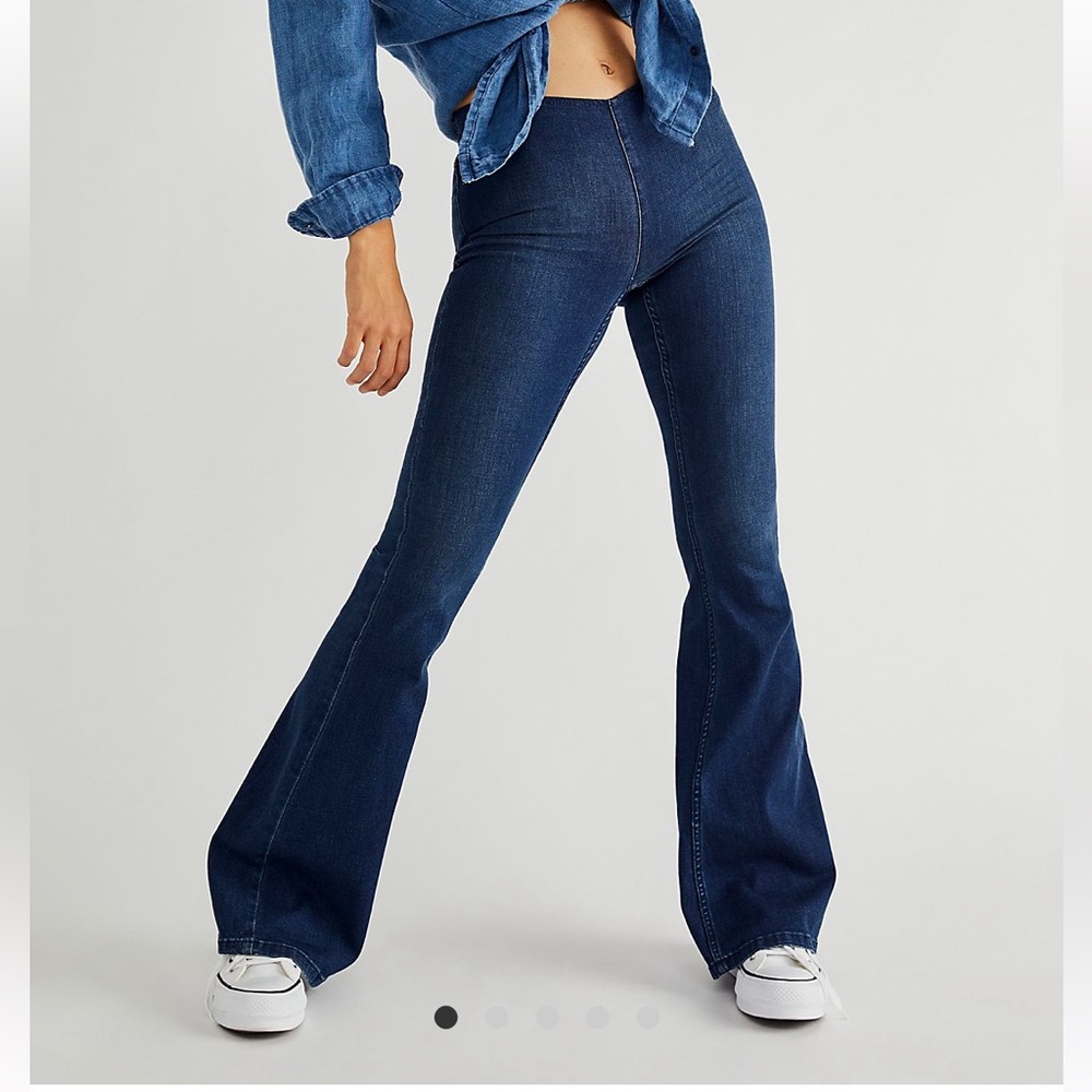 FP penny pull on flare jeans
